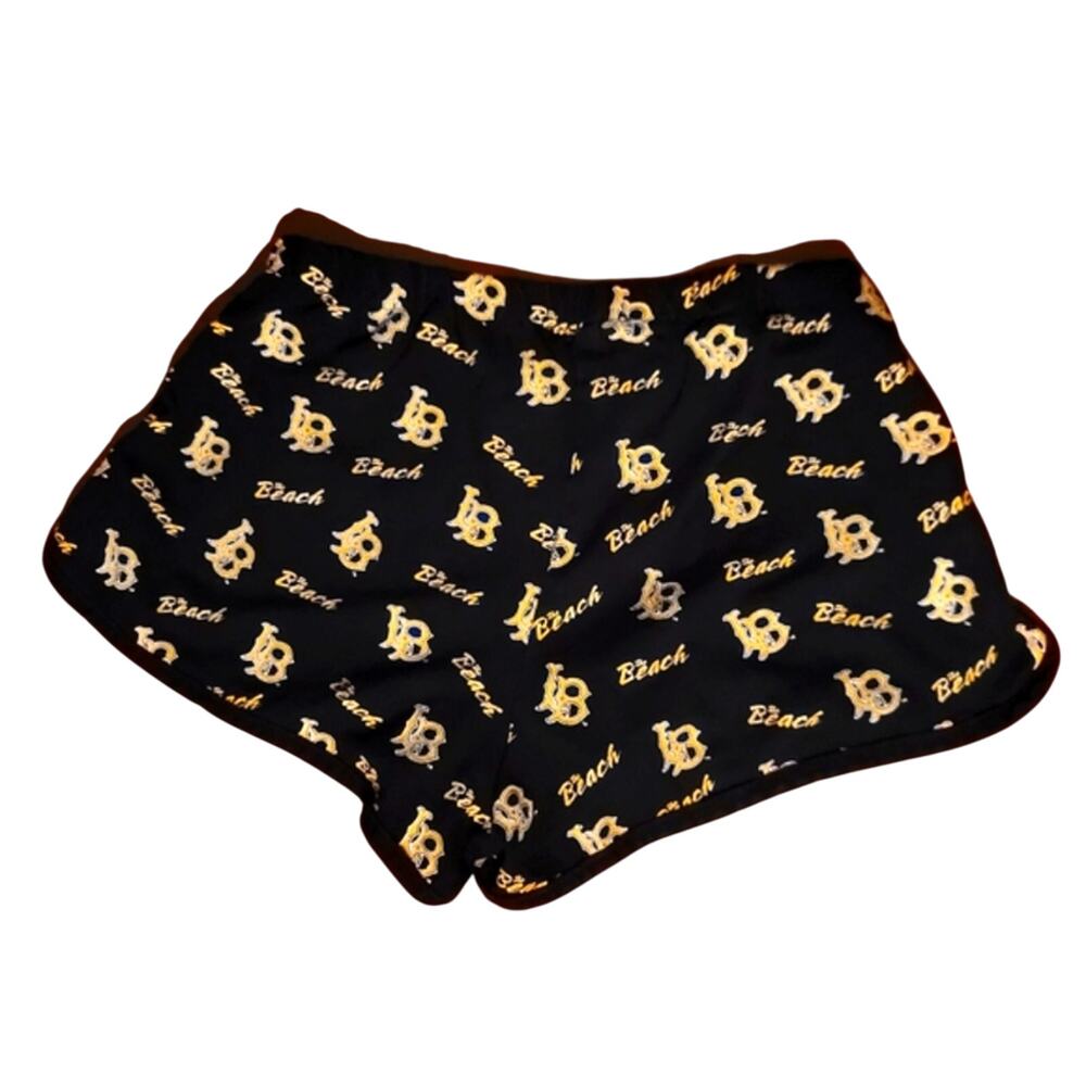 CSULB Cal State Long Beach dolphin shorts, XSmall, Black Yellow women's athletic